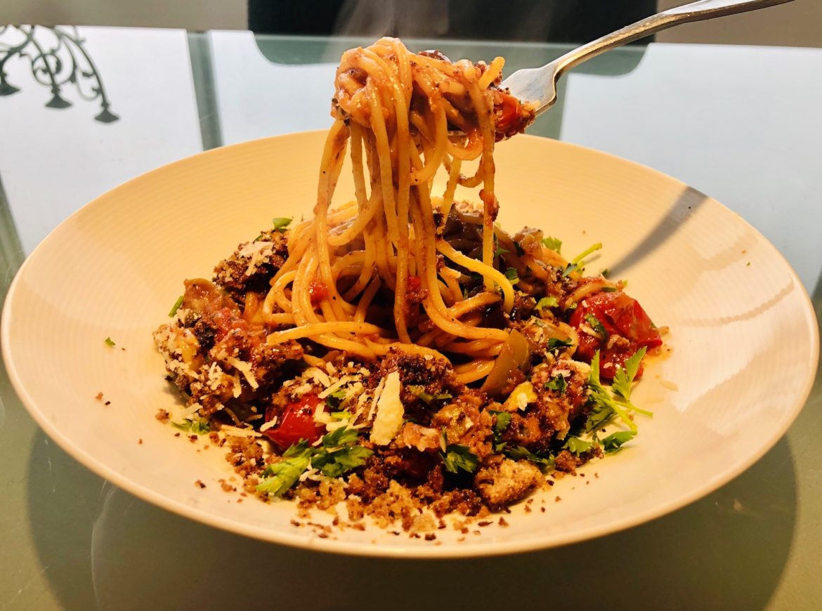 Recipe: Puttanesca Pasta “La Bomba” with Rustic Fried Breadcrumbs by Bob Blumer